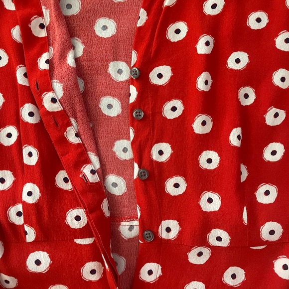 Boden Jessica Red Poppy Spot A-Line Cottagecore Dress with Tie Sash Size 6 - Picture 6 of 9